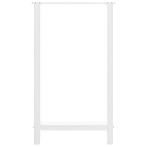 vidaXL Pieds de table de bar Blanc 2 pcs 60x(100-101) cm Acier