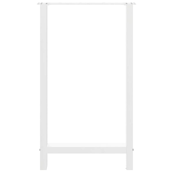 vidaXL Pieds de table de bar Blanc 2 pcs 60x(100-101) cm Acier