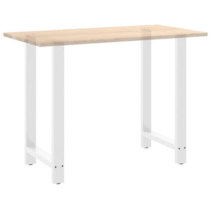 vidaXL Pieds de table de bar Blanc 2 pcs 60x(100-101) cm Acier