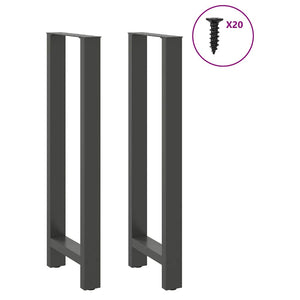 vidaXL Pieds de table de bar Anthracite 2 pcs 40x(110-111) cm Acier