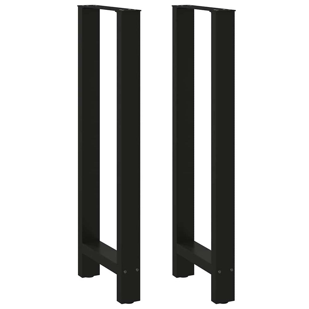 vidaXL Pieds de table de bar Noir 2 pcs 50x(110-111) cm Acier