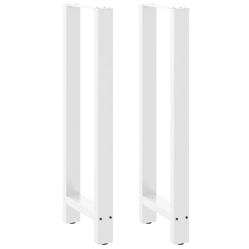 vidaXL Pieds de table de bar Blanc 2 pcs 50x(110-111) cm Acier