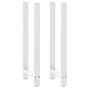 vidaXL Pieds de table de bar Blanc 2 pcs 50x(110-111) cm Acier