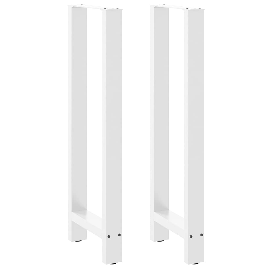 vidaXL Pieds de table de bar Blanc 2 pcs 50x(110-111) cm Acier