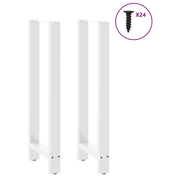 vidaXL Pieds de table de bar Blanc 2 pcs 50x(110-111) cm Acier