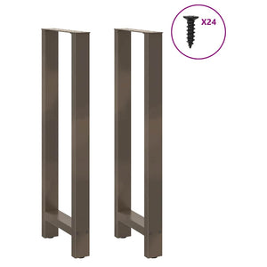 Bartischbeine Naturstahl 50x110 cm, 2er Set