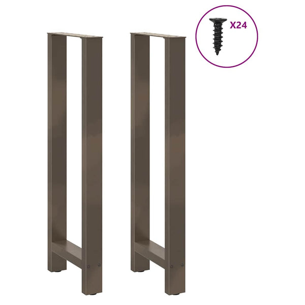 Bartischbeine Naturstahl 50x110 cm, 2er Set