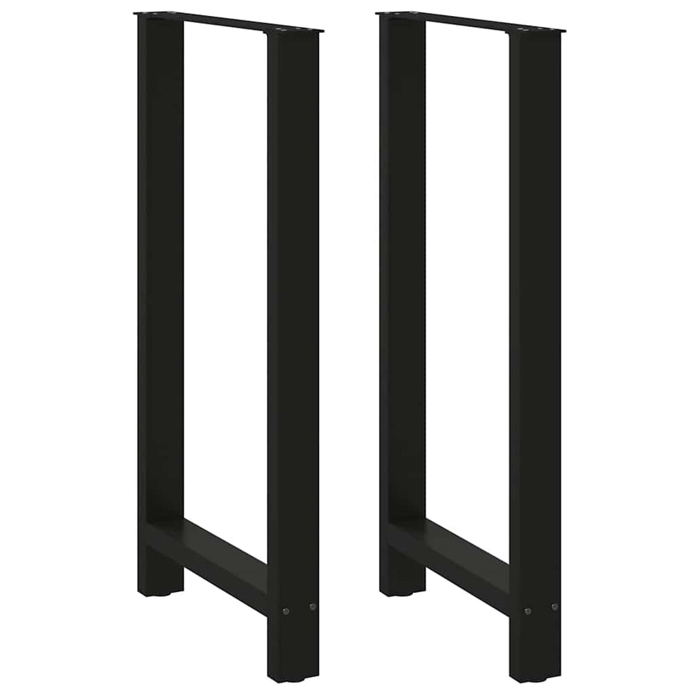 vidaXL Pieds de table de bar noir 2 pcs 60x(110-111) cm Acier
