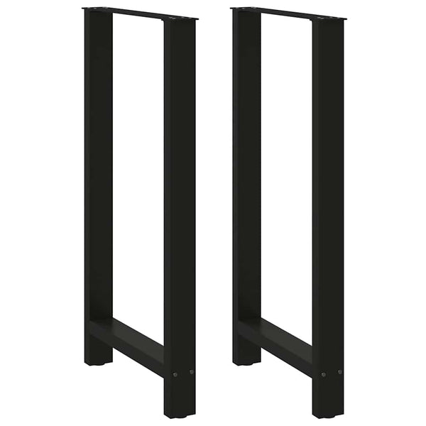 vidaXL Pieds de table de bar noir 2 pcs 60x(110-111) cm Acier
