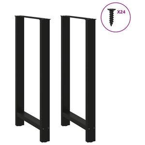 vidaXL Pieds de table de bar noir 2 pcs 60x(110-111) cm Acier