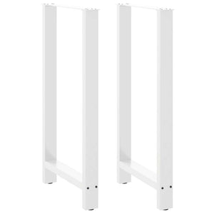 vidaXL Pieds de table de bar Blanc 2 pcs 60x(110-111) cm Acier