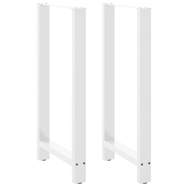 vidaXL Pieds de table de bar Blanc 2 pcs 60x(110-111) cm Acier