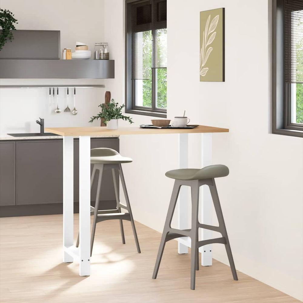 vidaXL Pieds de table de bar Blanc 2 pcs 60x(110-111) cm Acier