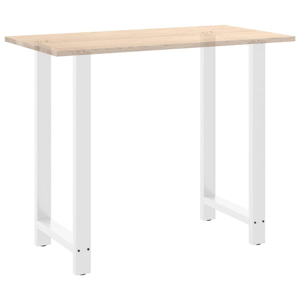 vidaXL Pieds de table de bar Blanc 2 pcs 60x(110-111) cm Acier