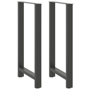 vidaXL Pieds de table de bar Anthracite 2 pcs 60x(110-111) cm Acier