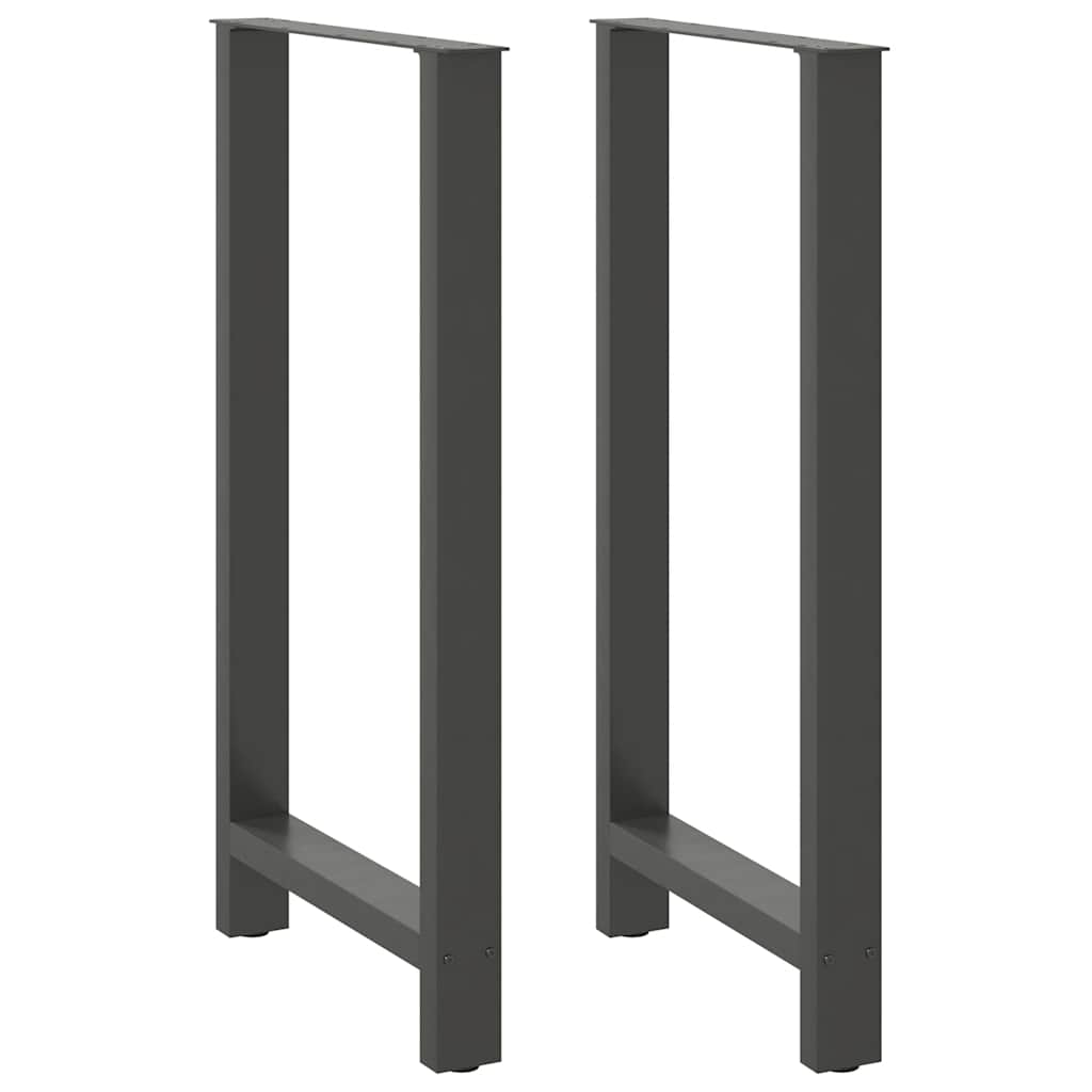 vidaXL Pieds de table de bar Anthracite 2 pcs 60x(110-111) cm Acier