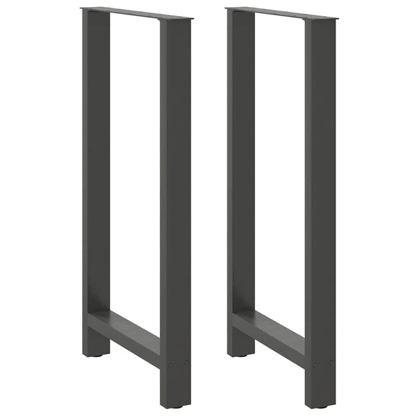 vidaXL Pieds de table de bar Anthracite 2 pcs 60x(110-111) cm Acier