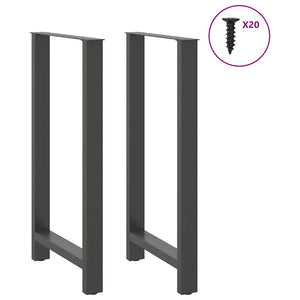 vidaXL Pieds de table de bar Anthracite 2 pcs 60x(110-111) cm Acier
