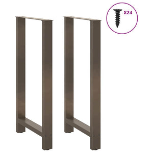 Bartischbeine Naturstahl 60x110 cm, 2er Set
