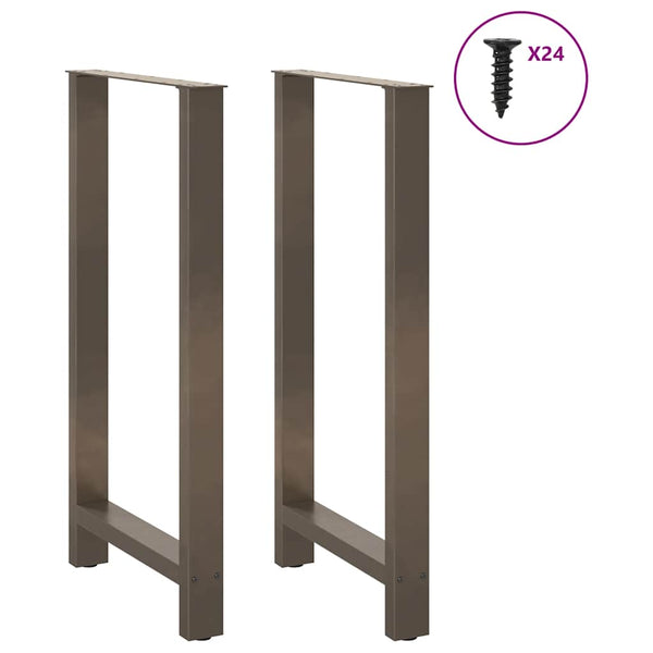 Bartischbeine Naturstahl 60x110 cm, 2er Set