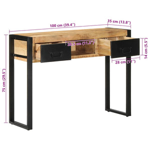 Konsolentisch Mango Massivholz 100 cm