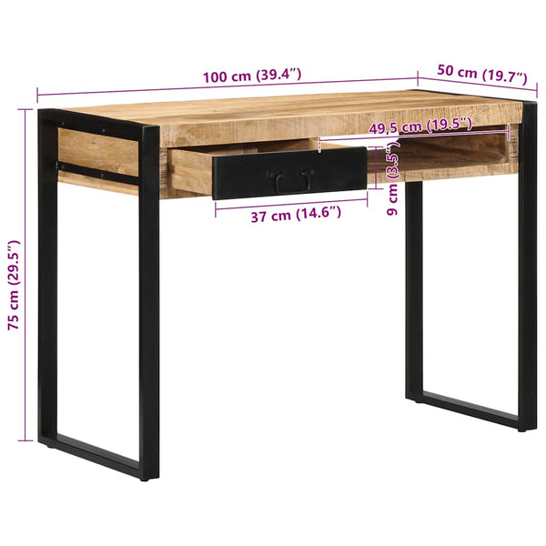 Schreibtisch Mango Massivholz 100x50 cm