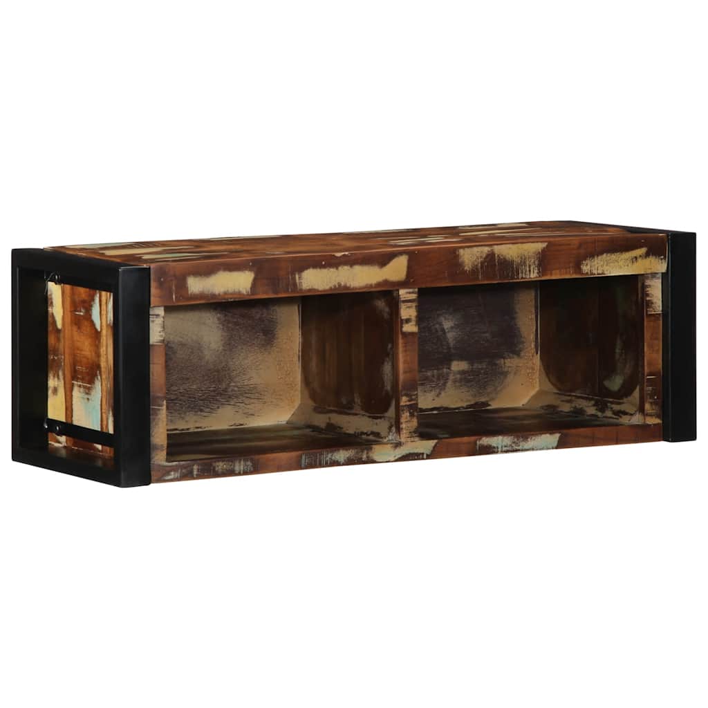 vidaXL Meuble TV multicolore 80x30x25 cm Bois de récupération massif