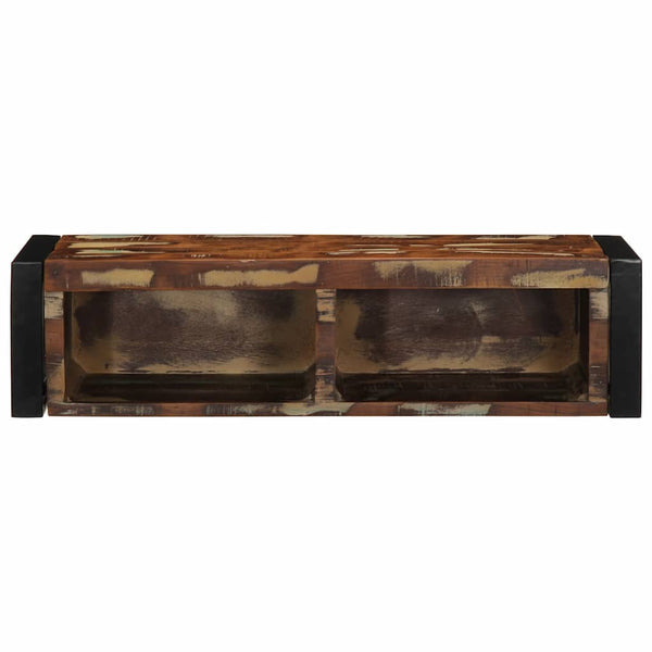 vidaXL Meuble TV multicolore 80x30x25 cm Bois de récupération massif