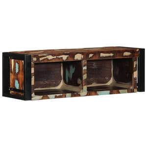 vidaXL Meuble TV multicolore 80x30x25 cm Bois de récupération massif