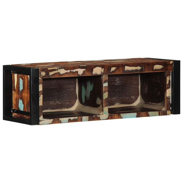 vidaXL Meuble TV multicolore 80x30x25 cm Bois de récupération massif
