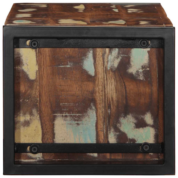 vidaXL Meuble TV multicolore 80x30x25 cm Bois de récupération massif