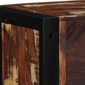 vidaXL Meuble TV multicolore 80x30x25 cm Bois de récupération massif