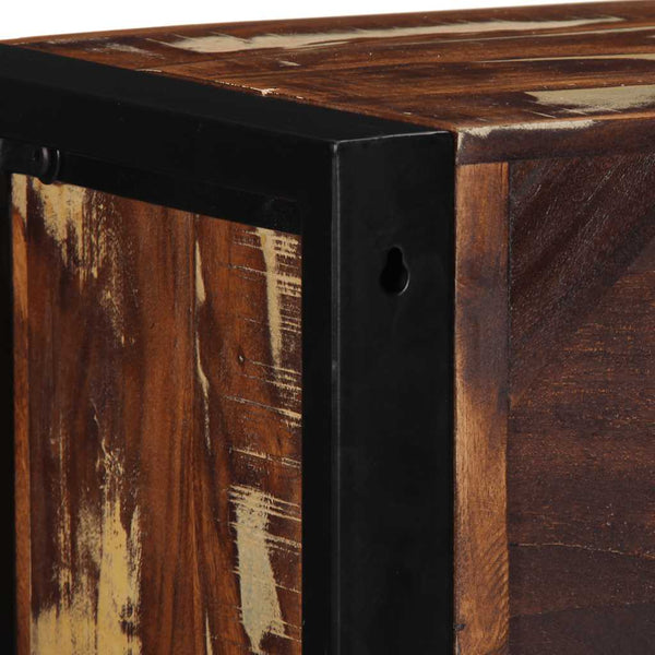 vidaXL Meuble TV multicolore 80x30x25 cm Bois de récupération massif