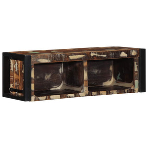 vidaXL Meuble TV multicolore 80x30x25 cm Bois de récupération massif