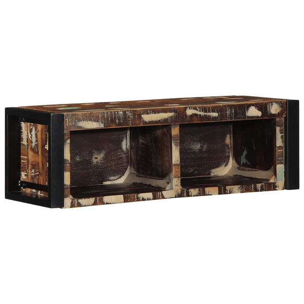 vidaXL Meuble TV multicolore 80x30x25 cm Bois de récupération massif