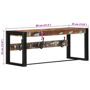 Mehrfarbige Garderobe Altholz Massiv 80cm