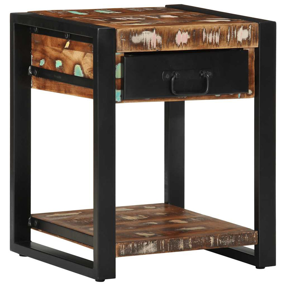 Mehrfarbiger Beistelltisch Altholz 40x40x50 cm