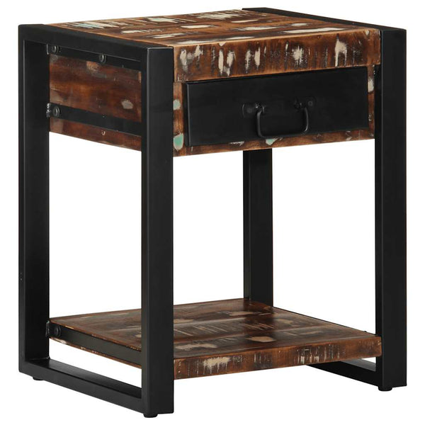 Mehrfarbiger Beistelltisch Altholz 40x40x50 cm