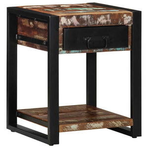 Mehrfarbiger Beistelltisch Altholz 40x40x50 cm