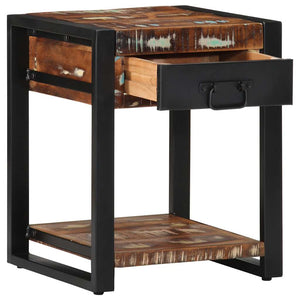 Mehrfarbiger Beistelltisch Altholz 40x40x50 cm