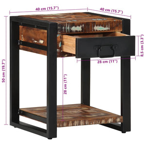 Mehrfarbiger Beistelltisch Altholz 40x40x50 cm