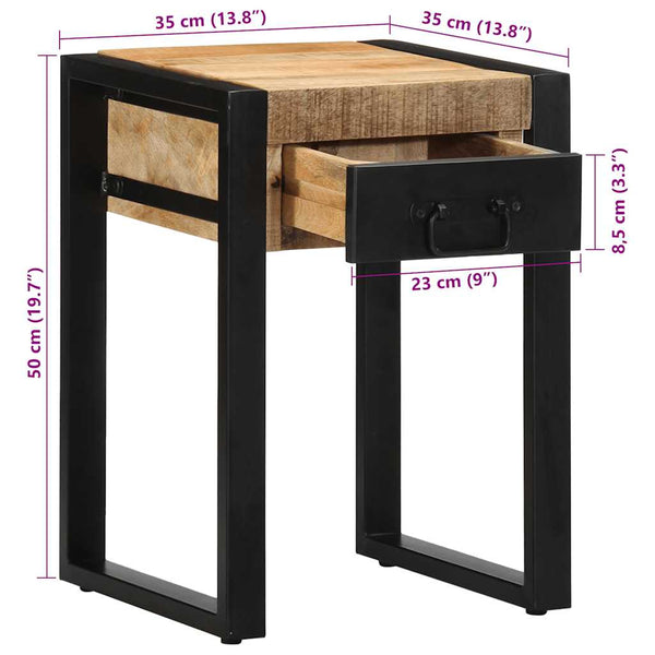 Beistelltisch Mango Massivholz 35x35x50 cm