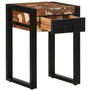 Mehrfarbiger Beistelltisch Altholz 35x35x50cm