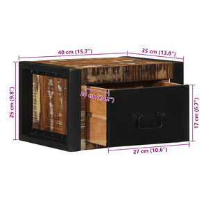 Mehrfarbiger Nachttisch Altholz 40x35x25 cm