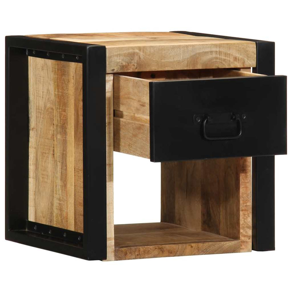 vidaXL Nightstand 40x35x40 cm Rough Solid Mango Wood