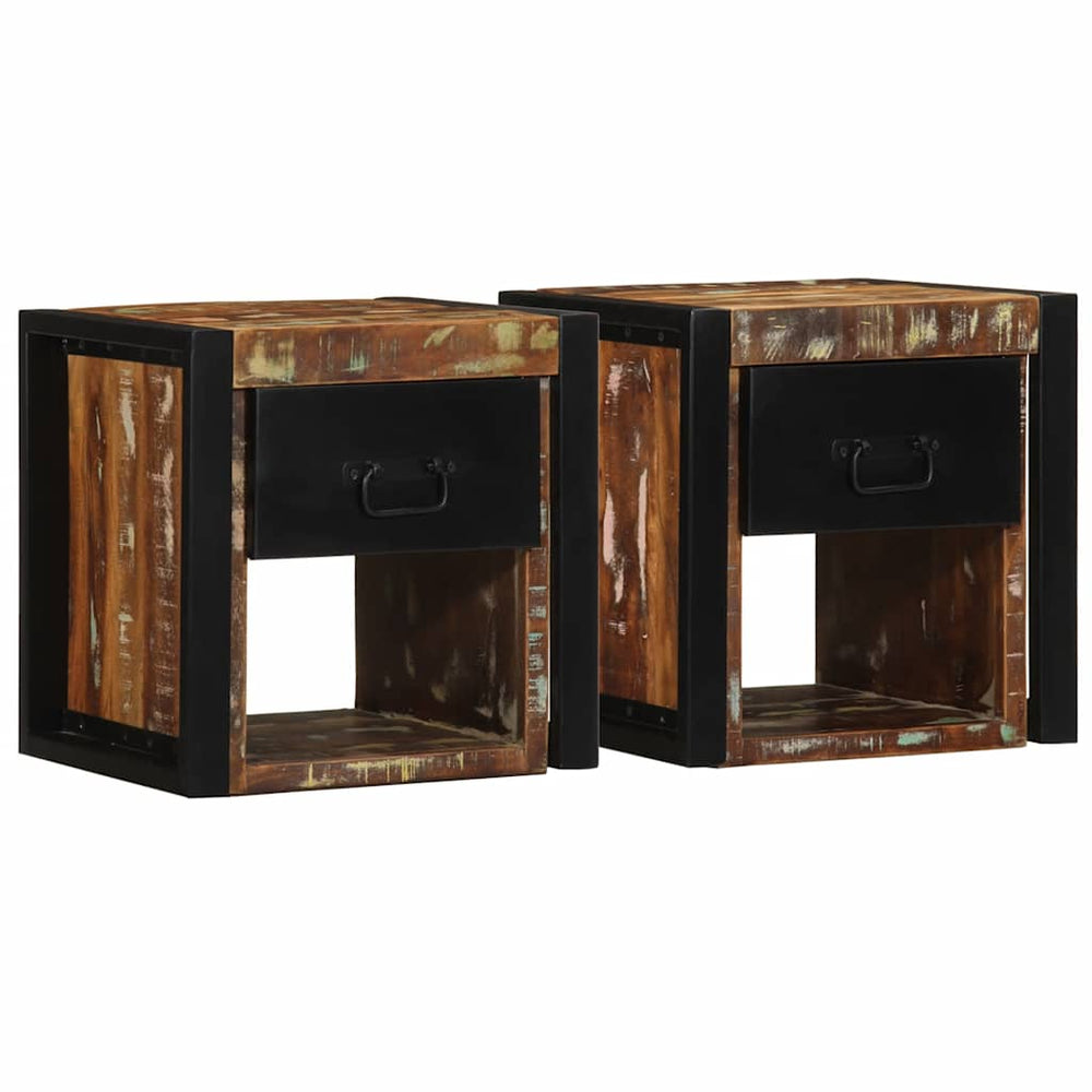 vidaXL Bedside Tables 2 pcs Multicolour 40x35x40 cm Solid Reclaimed Wood