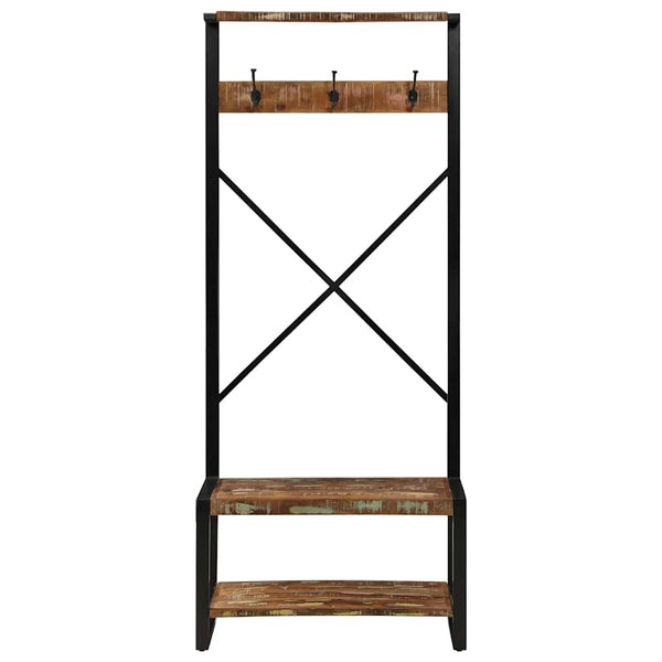 Mehrfarbiger Kleiderständer Altholz 80x40x190 cm