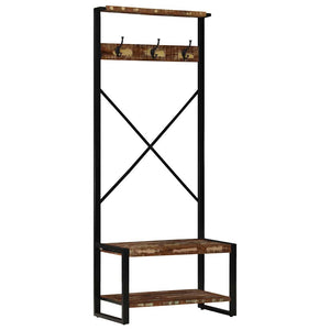 Mehrfarbiger Kleiderständer Altholz 80x40x190 cm