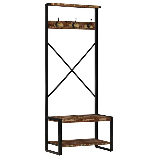 Mehrfarbiger Kleiderständer Altholz 80x40x190 cm