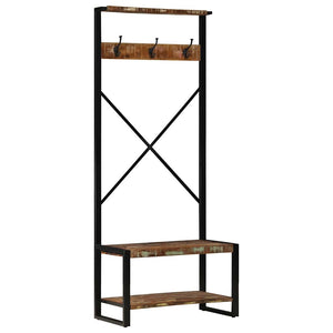 Mehrfarbiger Kleiderständer Altholz 80x40x190 cm